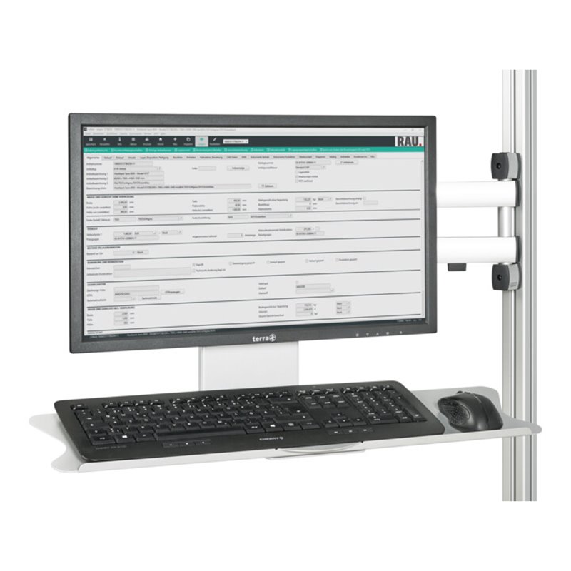 Rau Schwenkarm für Flachbildschirm mit 3 Gelenke inklusive Maus- Tastaturauflage