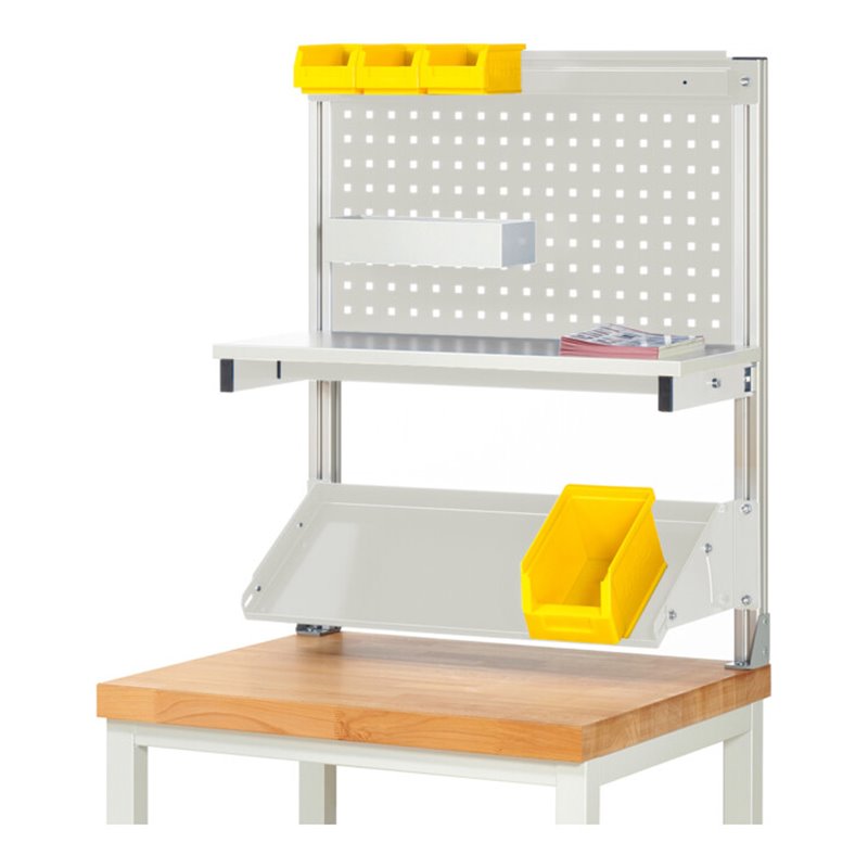 Rau System-Aufbau (Komplettset-01 B750 mm), zur Montage auf Arbeitsplatte, RAL7035