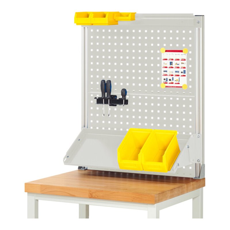 Rau System-Aufbau (Komplettset-02 B750 mm), zur Montage auf Arbeitsplatte, RAL7035