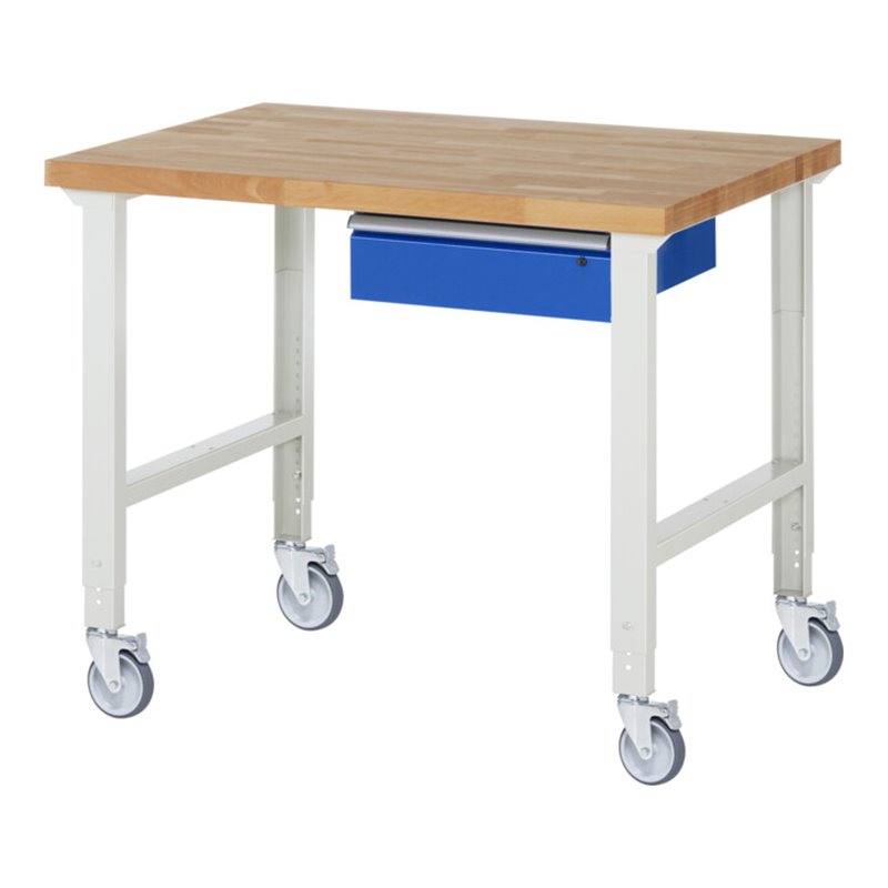 Rau Fahrbare Werkbank höhenverstellbar 7001A1, B1250xT900xH950-1000mm