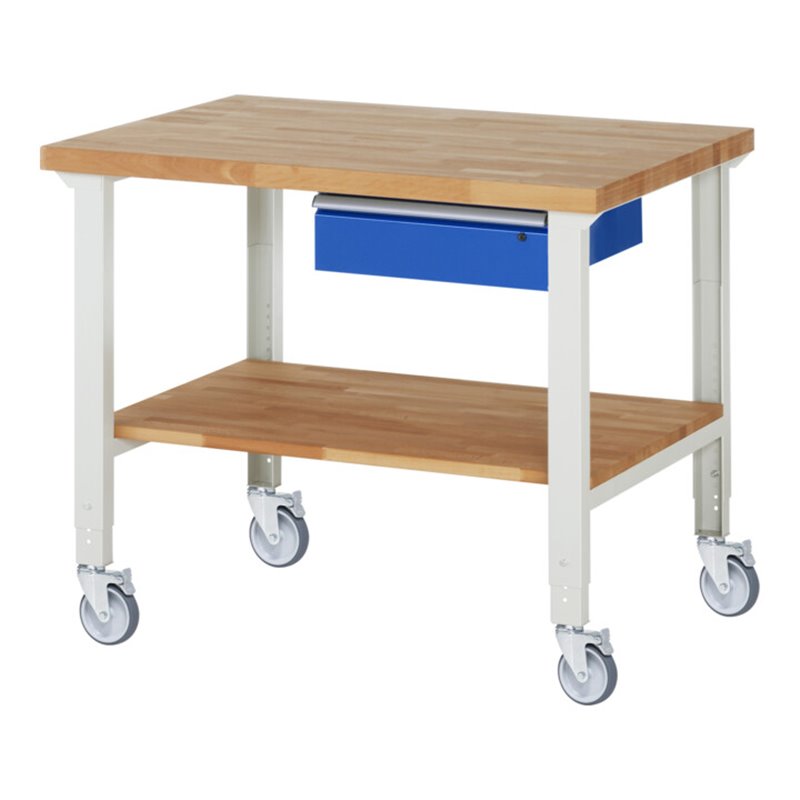 Rau Fahrbare Werkbank höhenverstellbar 7001A7, B1250xT900xH950-1000mm