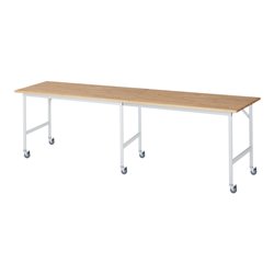 Rau Fahrbarer Arbeitstisch Jerry (6 LR), B3000xT800xH900mm, B-Platte-25mm