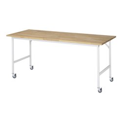Rau Fahrbarer Arbeitstisch Jerry (4 LR), B2000xT800xH900mm, B-Platte-25mm