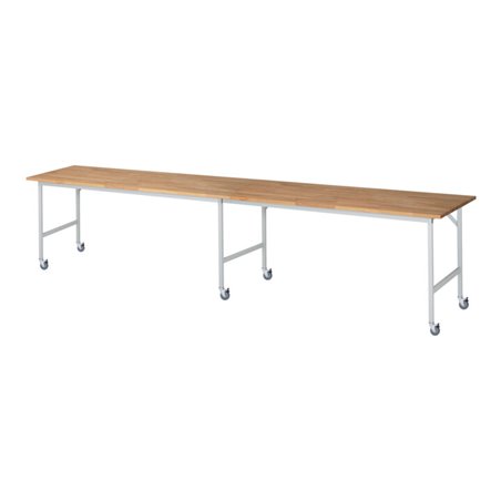 Rau Fahrbarer Arbeitstisch Jerry (6 LR), B4000xT800xH900mm, B-Platte-25mm