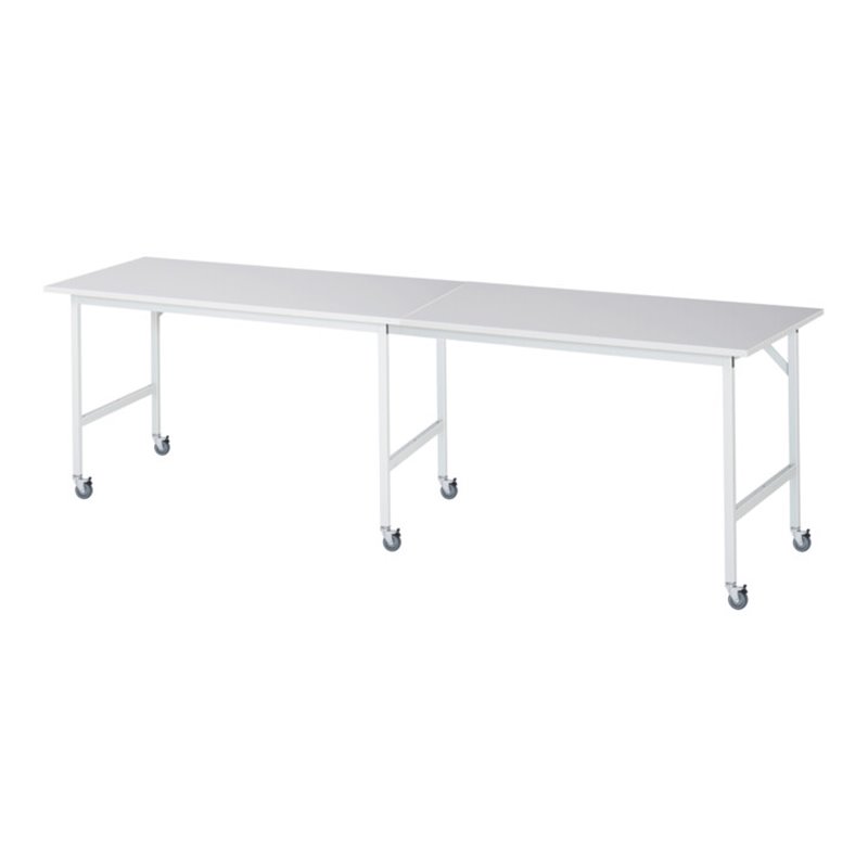 Rau Fahrbarer Arbeitstisch Jerry (6 LR), B3000xT800xH900mm, M-Platte-22mm