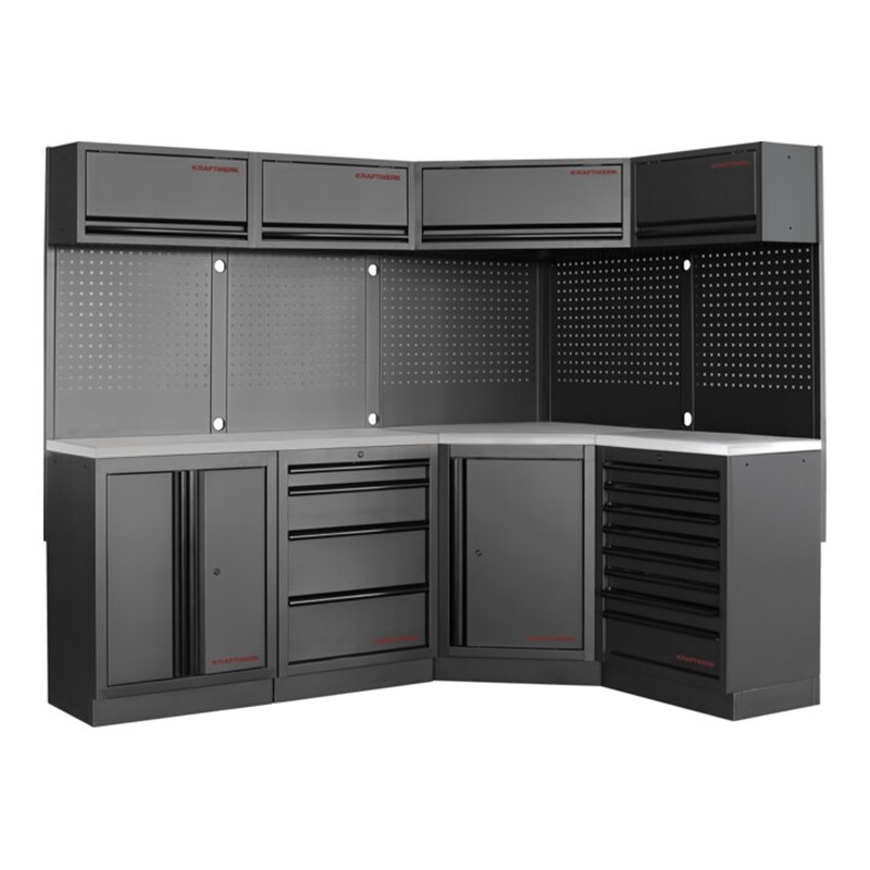 Kraftwerk Mobilio 4er Kombi, Unterschranke, Eckschrank, Oberschrank, 3964NIX