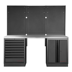 Kraftwerk Mobilio 3er Kombi mit Lochwand, Edelstahl