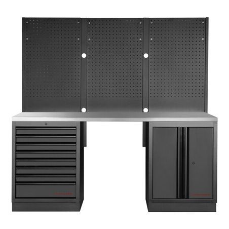 Kraftwerk Mobilio 3er Kombi mit Lochwand, Edelstahl