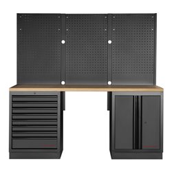 Kraftwerk Mobilio 3er Kombi mit Lochwand, Buche Multiplex