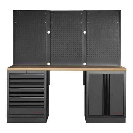 Kraftwerk Mobilio 3er Kombi mit Lochwand, Buche Multiplex