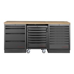 Kraftwerk Mobilio 3er Kombi mit  Werkstattwagen, Buche, 3 Schubladen