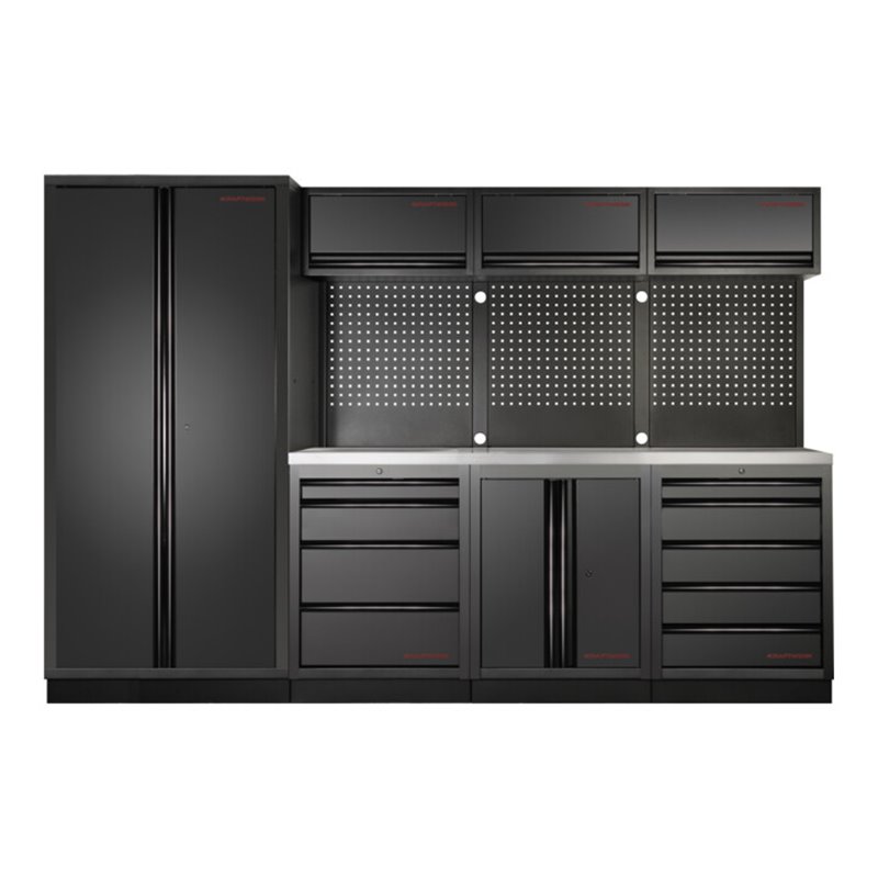 Kraftwerk 4-Element-Schrankw. mit Vierkantlochwand, 3964GIX