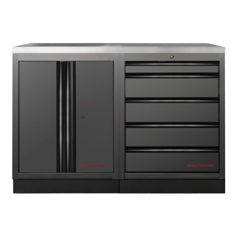 Kraftwerk Mobilio 2er Kombi, Edelstahl, 5 Schubladen