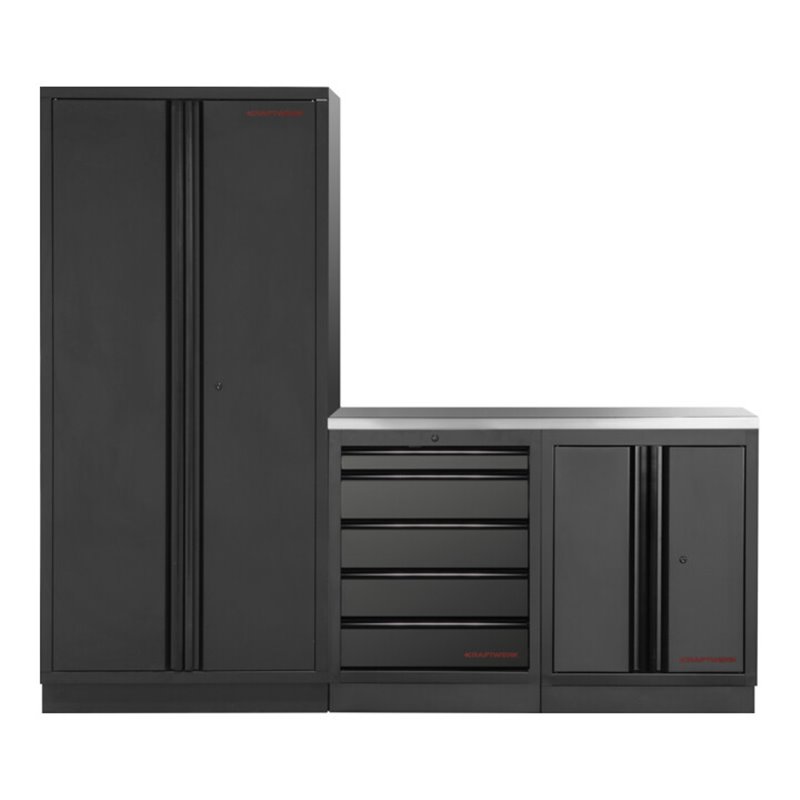 Kraftwerk Mobilio 3er Kombi Hochschrank 2 Edelstahl