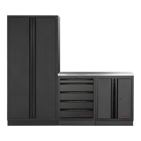 Kraftwerk Mobilio 3er Kombi Hochschrank 2 Edelstahl