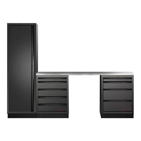 Kraftwerk Mobilio 3er Kombi, Hochschrank, Edelstahl