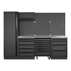 Kraftwerk Mobilio 4er Kombi, Hochschrank, Lochwand, Edelstahl