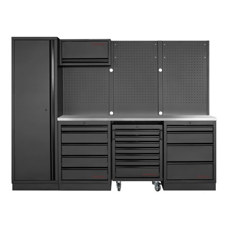 Kraftwerk Mobilio 4er Kombi, Hochschrank, Lochwand, Edelstahl