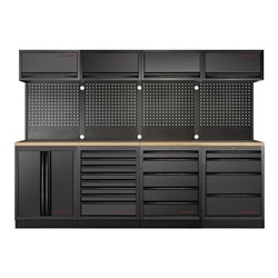 Kraftwerk Mobilio 4er Kombi, 4x Oberschrank, Lochwand, Buche