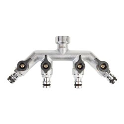 GEKA Vierwegeventil IG G 3/4' MS Cr Karte plus Stecksystem