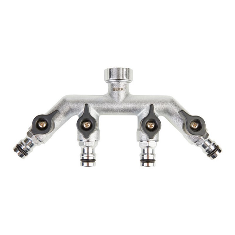 GEKA Vierwegeventil IG G 3/4' MS Cr Karte plus Stecksystem