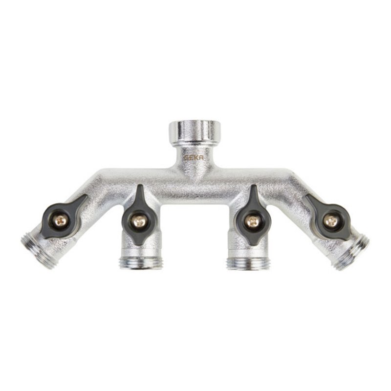 GEKA Vierwegeventil IG G 3/4' 4 x AG G 3/4' MS Cr Karte