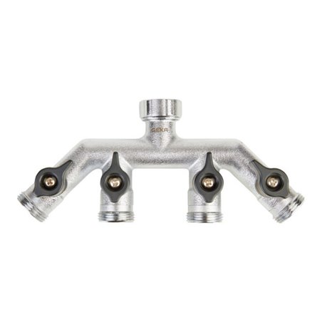 GEKA Vierwegeventil IG G 3/4' 4 x AG G 3/4' MS Cr Karte