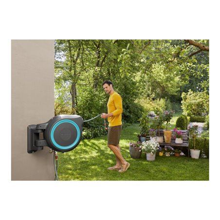 Gardena Wand-Schlauchbox türkis RollUp XL 35 m Multibrause 18313