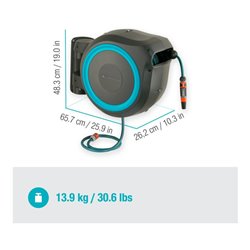 Gardena Wand-Schlauchbox türkis RollUp XL 35 m Multibrause 18313