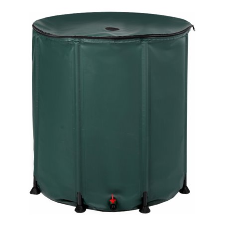 floraworld Faltbare Regentonne 400 L, 82 x 82 cm, grün -