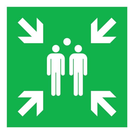 SafetyMarking Fluchtwegschild Alu B600xH600 mm Sammelstelle langnachleuchtend