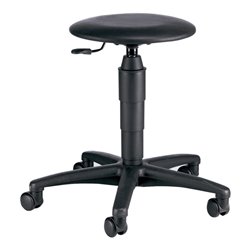 Drehhocker TEC 60 Kunstledersitz schwarz Sitzhöhe 400-530 mm mit Rollen