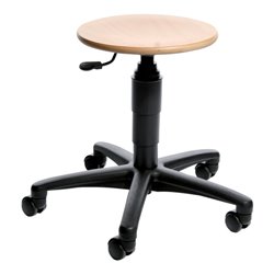 Drehhocker TEC 60 Kunstledersitz schwarz Sitzhöhe 400-530 mm mit Rollen