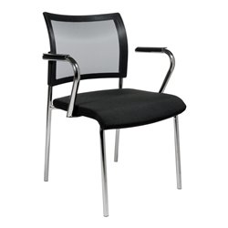 Besucher-Stuhl Visit10 m.Polster/Netz,schwarz