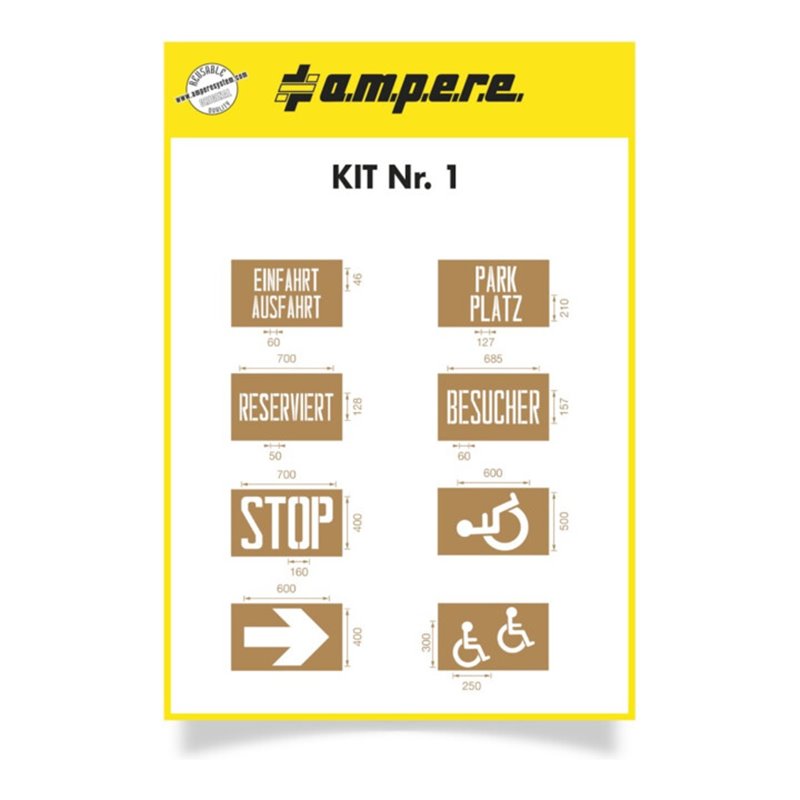 A.M.P.E.R.E. Schablonenset Schablonen KIT Parken