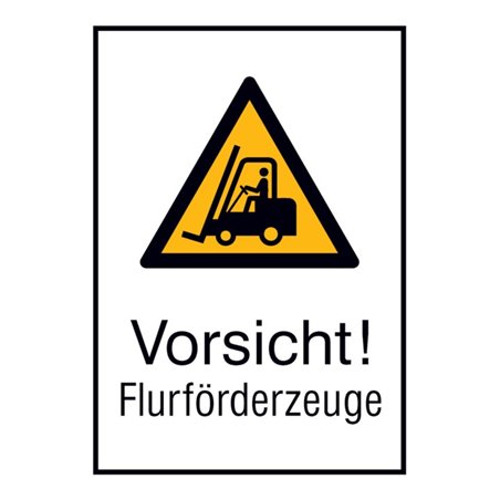 SafetyMarking Warnschild Aluminium B520xH742 mm Vorsicht Flurförderzeuge