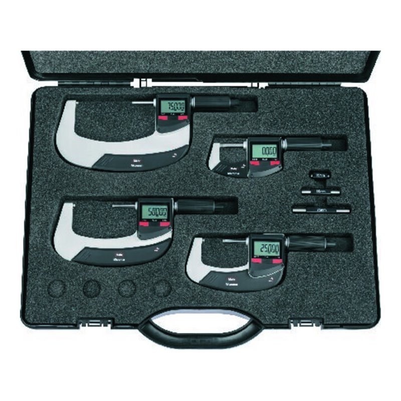 Helios Preisser Bügelmessschrauben-Set IP65 digital 0-100mm