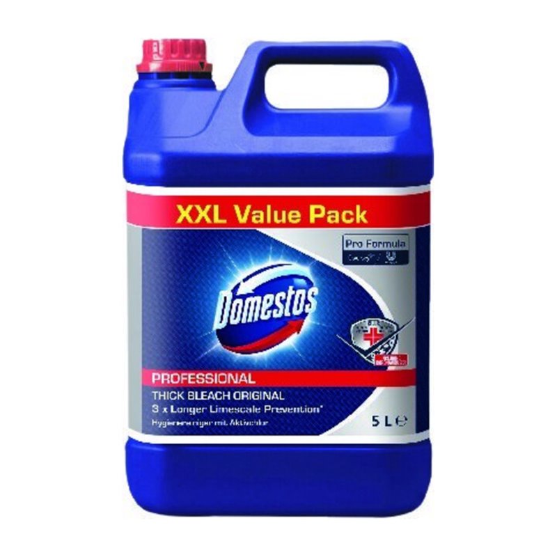 Domestos Hygienereiniger 5L Classic mit Aktivchlor Dickes Gel-Bleichmittel