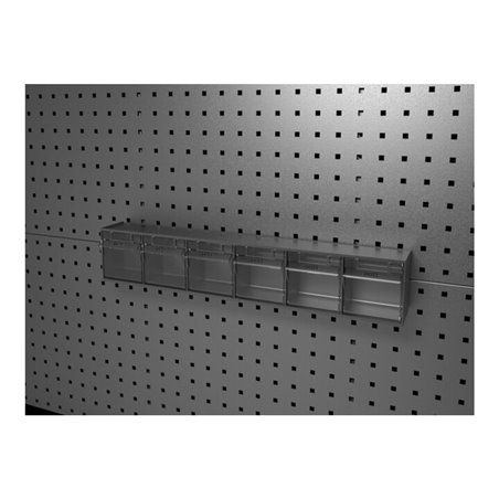 bott Klarsichtmagazin B600xT96xH112 mm mit 6 Kästen für Lochplatten