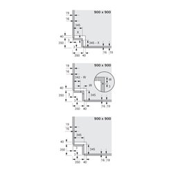 Hettich Küchenunterschrank Eckschrankdrehbeschlag Revo 90° 9080040 KB 800mm, silber