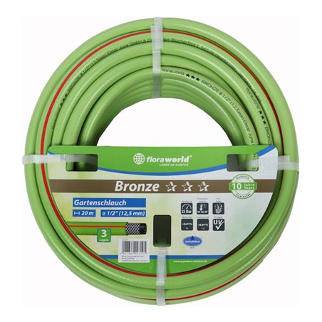 floraworld Gartenwasserschlauch 12,5 mm 1/2Z 50 m Bronze