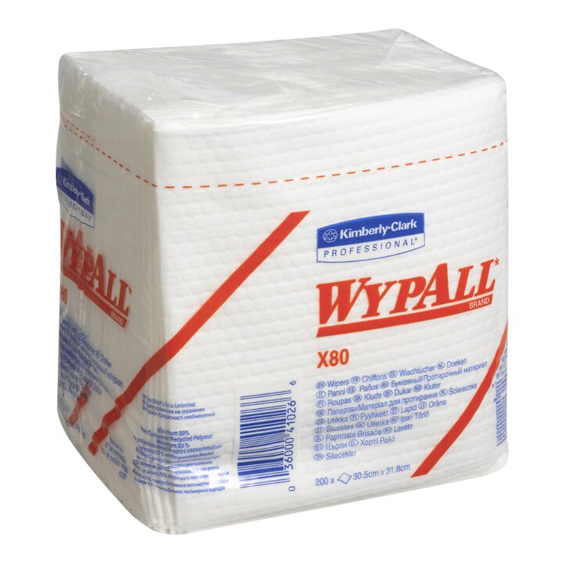 WYPALL X80 Wischtücher 31,5x33 weiß Krt. 4x50Tü.