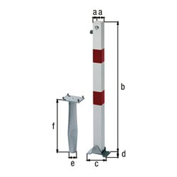 GAH Alberts Absperrpfosten KLAPPY-BO 70x70 mm Dreik. Einbet.
