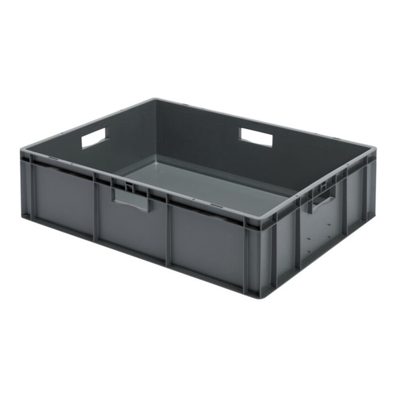 LA-KA-PE Transport-Stapelkasten B800xT600xH210 mm blau, geschlossen mit Griffloch