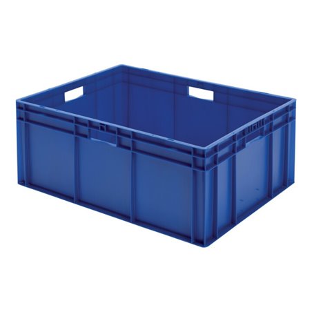 LA-KA-PE Transport-Stapelkasten B800xT600xH320 mm gelb, geschlossen mit Griffloch