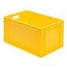 LA-KA-PE Transport-Stapelkasten B600xT400xH320 mm gelb, geschlossen mit Griffloch