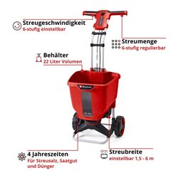 Einhell Akku-Streuwagen GE-SR 18/22 Li-Solo ohne Akku und Ladegerät