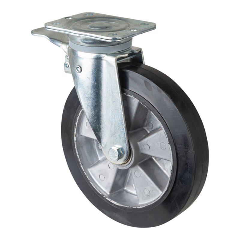 BS Rollen Lenkrolle mit Totalfeststeller, Durchmesser 250mm, L420.B80 450kg, Stahl