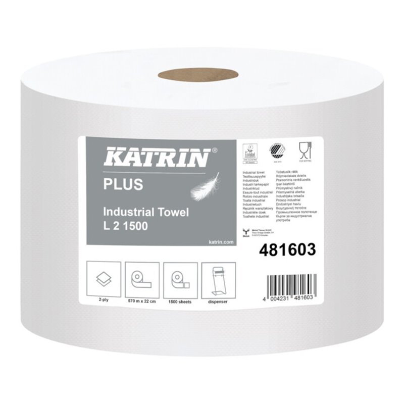 KATRIN Putzpapier weiß 2lagig 22x38cm 1500Blatt