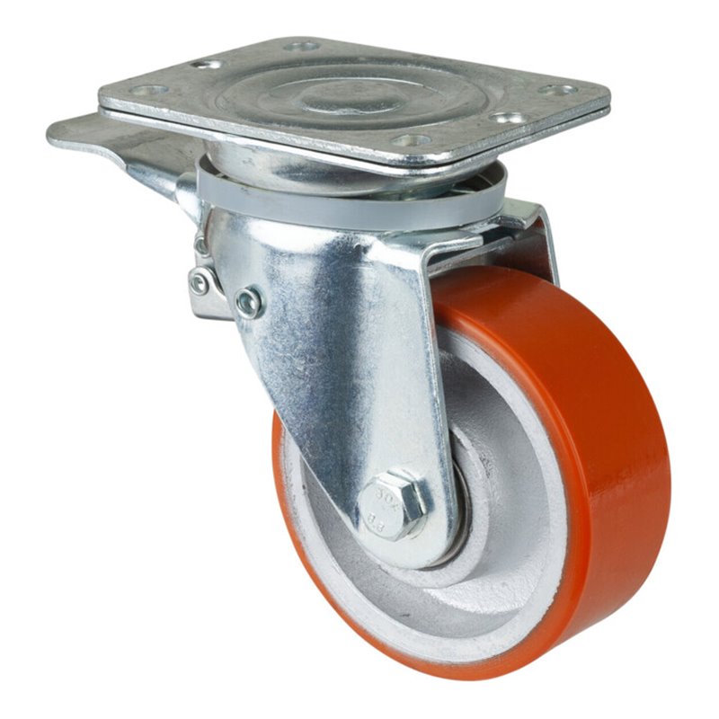 BS Rollen Lenkrolle N120.C10, m.Totalfestst. m.Platte, Ø 125, B 50mm